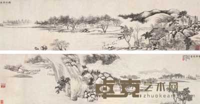 李嘉福 壬午（1882年）作 漂花抱恨图 手卷 16.3×125.8cm